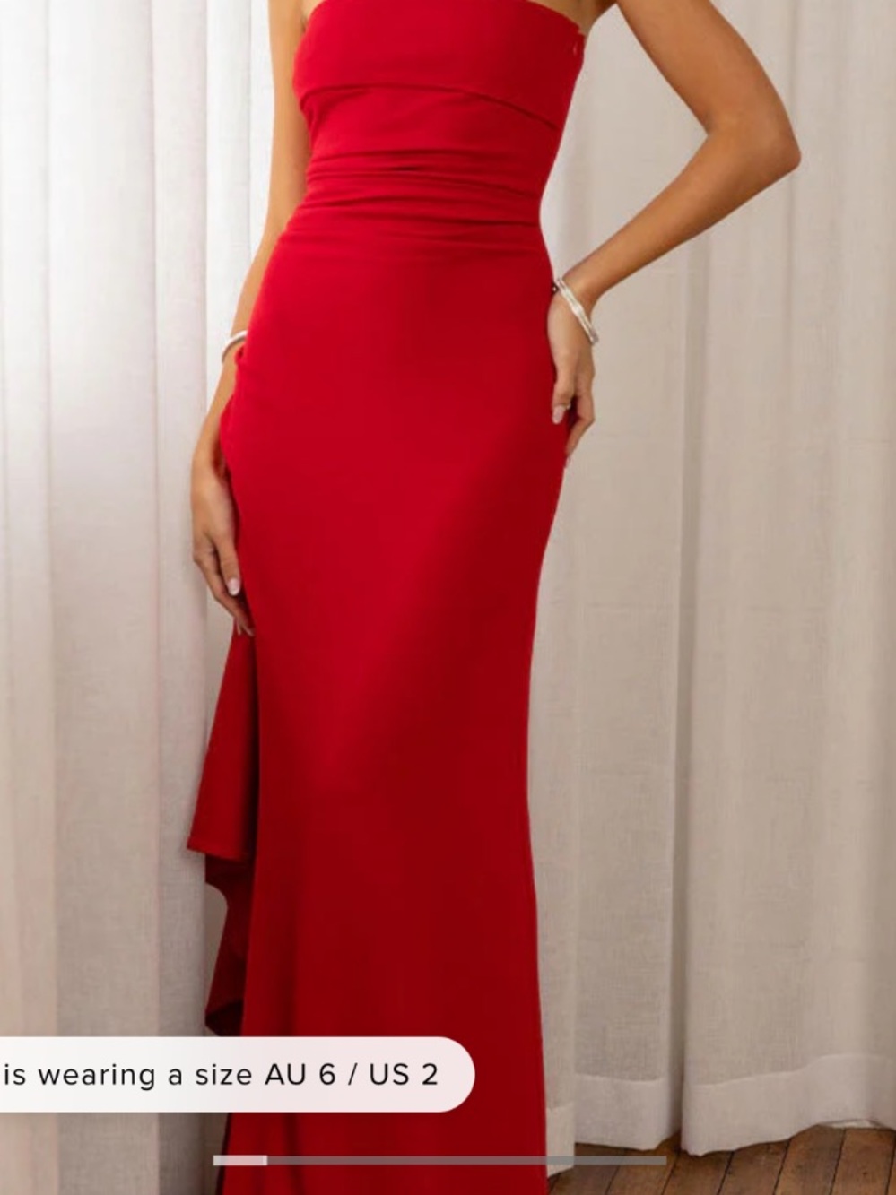 Beginning Boutique Red Strapless Formal Prom Maxi Dress – US 2